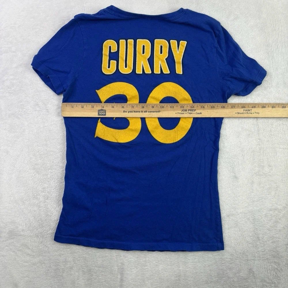 Adidas Golden State Warriors Stephen Curry GSW Blue SS Graphic Shirt Women's LG